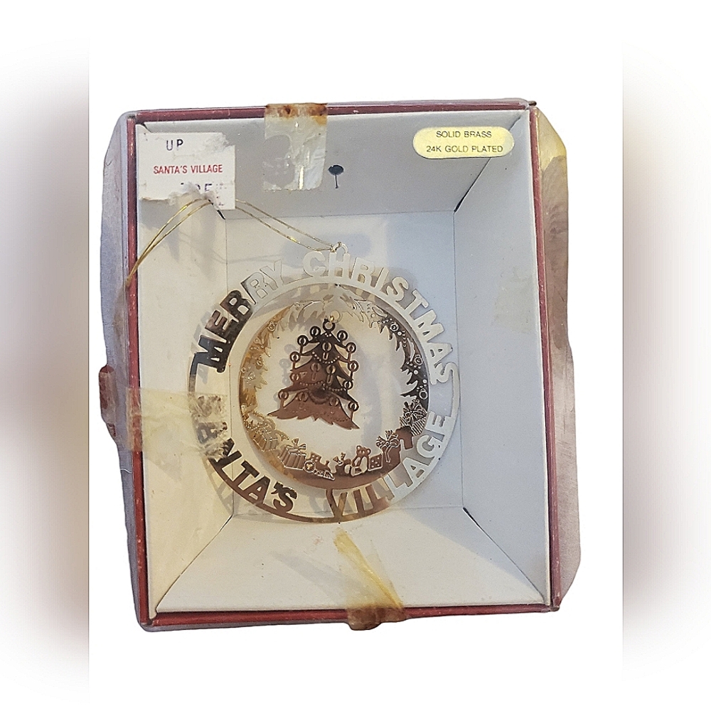 Vintage solid brass Christmas ornament